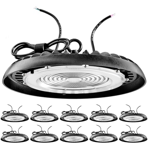 Sunco 10 Pack UFO LED High Bay Light, 200W, 6000K, 28000LM, Dimmable - color: White 6K