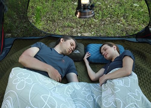 MARCHWAY Lightweight Compact Inflatable Camping Pillow with Soft Foam Top - color: Green