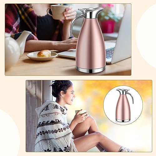 Uiifan 2 Pcs 68oz Thermal Coffee Carafe, Rose Gold - color: Rose Gold