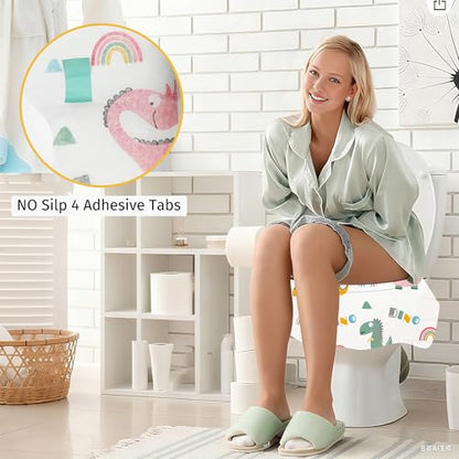 Dinosaur Toilet Seat Covers Disposable 100 Pack,Large Waterproof Potty Covers for Kids,Travel-Friendly Individual Packs,Perfect for Toddlers’ Potty Training in Public Restrooms - size: 100 Pack