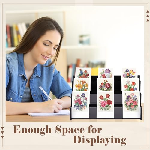 Yuntau 3 Tier Greeting Card Display Stand, Black - color: Black, size: 3 Tier