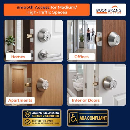 Boomerang DB7431 Heavy-Duty Designer Commercial Deadbolt Lock, 5-Pin - color: Satin Chrome (US26D), style: 5 Pin Cylinder