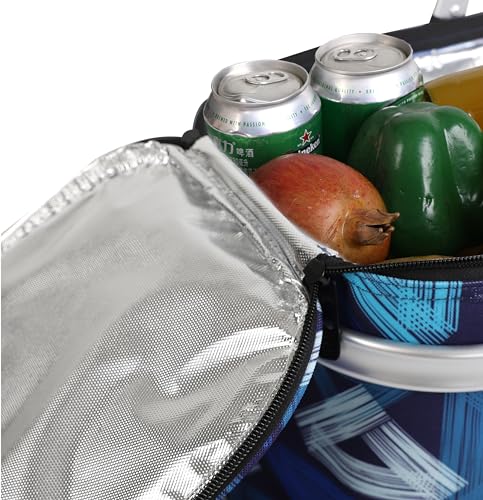 Picnic Basket, 22L Insulated Cooler Foldable, Thick, Triangle Pattern - color: Triangle Pattern, size: Medium