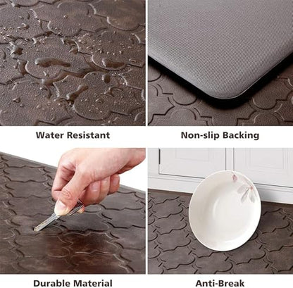 WISELIFE Kitchen Mat Cushioned Anti Fatigue Floor Mat, 20"x39", Brown - color: Brown, size: 1'8" x 3'3" (Rectangular)