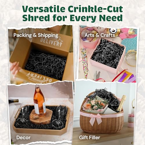 10LB Black Crinkle Paper Filler USA Made - color: Black, size: 10 LB