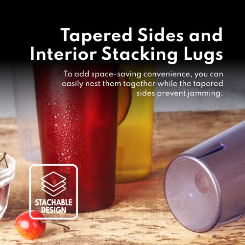New Star Foodservice Restaurant-Grade Beverage Tumblers, Red, 16 oz