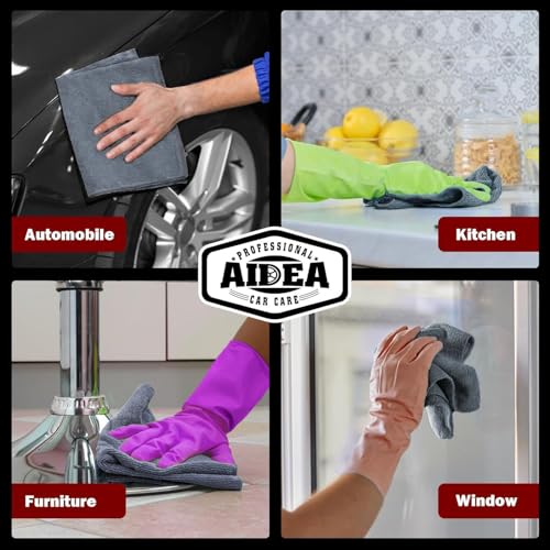AIDEA Microfiber Cleaning Cloth Grey 50PK, Microfiber Towels, 12×12" - color: Grey, size: 50PK