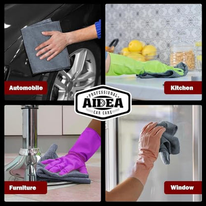 AIDEA Microfiber Cleaning Cloth Grey 50PK, Microfiber Towels, 12×12" - color: Grey, size: 50PK