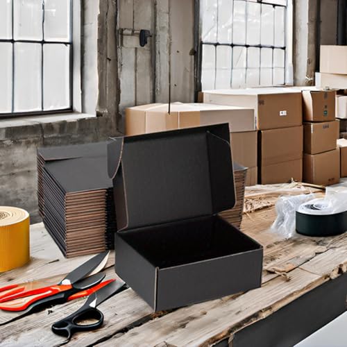 9x6x4 Black Shipping Boxes for Small Business, Packing, 25 Pack - color: Black, size: 9x6x4 inch