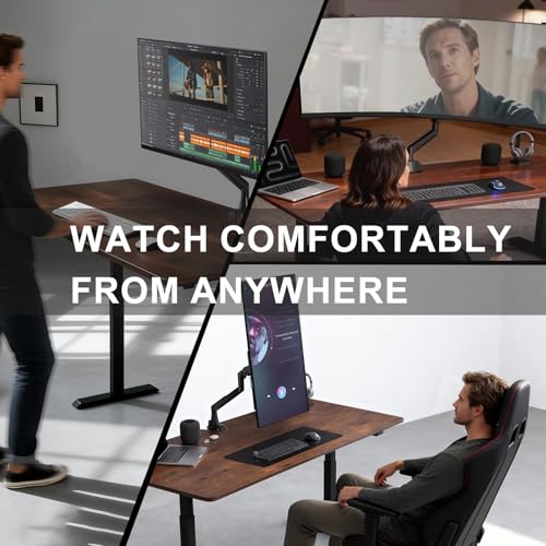 WALI Ultrawide Single Monitor Arm for 17-49 inch Curved Screen, up to 33lbs - color: Black (Single), size: 17" to 49"