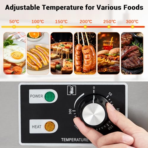 Takywep 18" Commercial Electric Griddle, Stainless Steel Countertop Griddle, Electric Flat Top Grill With Shovel Brush, Restaurant Teppanyaki Grill Cooking Equipment, Temperature Control 50°C - 300°C - size: 18 x 12 In