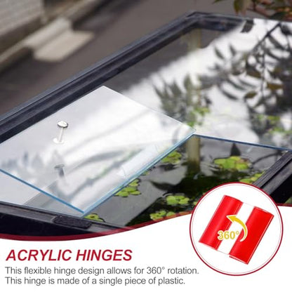 uxcell 8pcs Acrylic Flexible Hinges 30x35mm Invisible Living Hinge 360° - size: 30x35mm