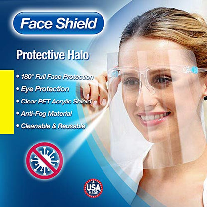 ArtToFrames Protective Face Shield 5 Pack, Eyelashes Design, Fully Transparent Face and Eye Protection from Droplets and Saliva with Reusable Glasses and Replaceable Shield PPE - color: Eyelashes, size: 5 Pack