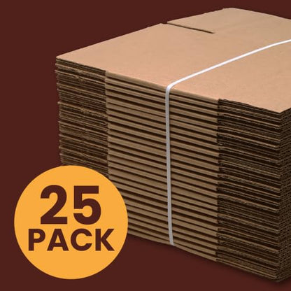 The Boxery 6"x4"x4" Corrugated Cardboard Boxes 25-Pack - size: 6 x 4 x 4"
