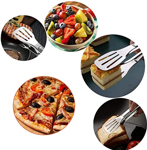 Serving Tong Kitchen Tongs,Buffet Tongs, Stainless Steel Food Tong Serving Tong,small tongs 6 Pack (7 Inch) - size: 7 Inch