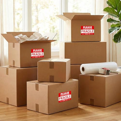 120 PCS Fragile Stickers Handle with Care Labels 4 × 6 Inches Vinyl - style: Style Two