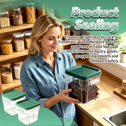 2 Pack 6QT Commercial Clear Food Storage Containers with Lid, NSF - color: Green, size: 6Qt-2 Pack
