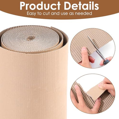 17 x 394 Inch Corrugated Cardboard Roll, Corrugated Paper Single Face - size: 17 x 394 Inch
