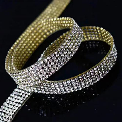 4 Pack 35.4 Inch Rhinestone Door Edge Guard Strips, Multicolor - color: MultiColour