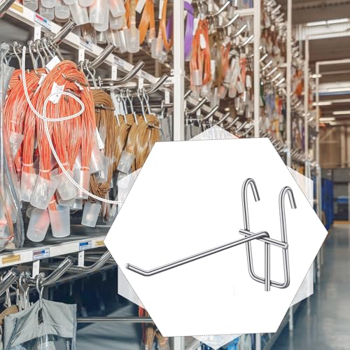 Moxweyeni 25 Pack Grid Wall Hooks, 4 Inch Silver Gridwall Hanger - color: Silver, size: 4 Inch