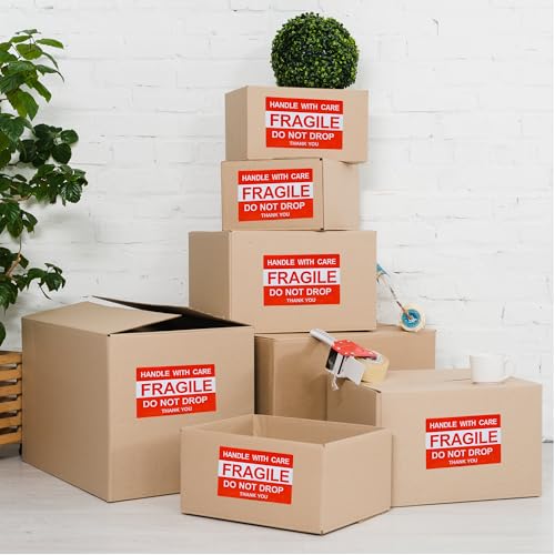 Hybsk 4x6 inch Do Not Drop Thank You Fragile Stickers Adhesive Label 100 Per Roll (4x6 inch) - size: 4x6 inch