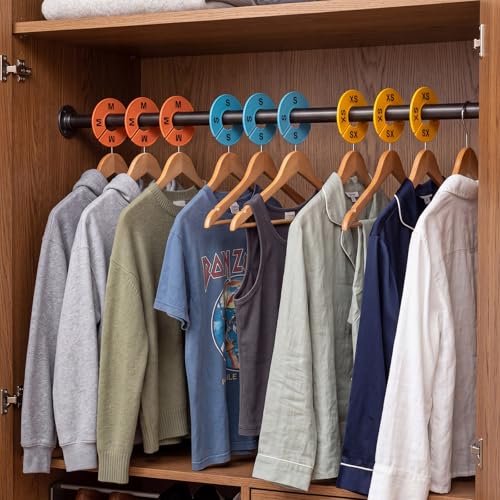EBOOT 40 Pcs Clothing Size Dividers Closet Size Divider Hanger, Pastel - color: Pastel