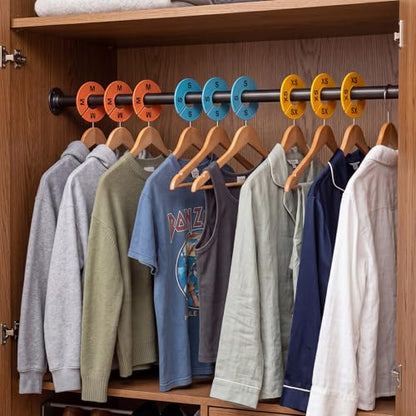 EBOOT 40 Pcs Clothing Size Dividers Closet Size Divider Hanger, Pastel - color: Pastel