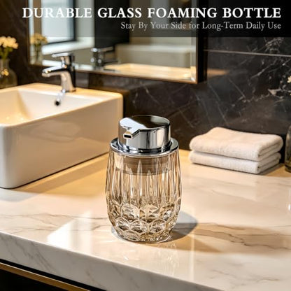 CICUFY Glass Foaming Hand Soap Dispenser, Slight Amber - color: Slight Amber