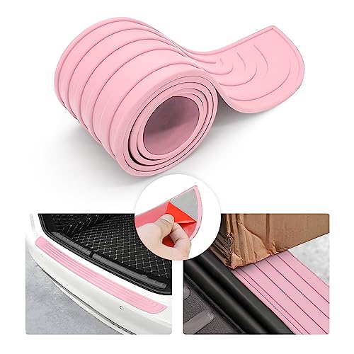 8sanlione Non-Slip Rubber Car Rear Bumper Guard Strip, Pink/40.9"x3.5" - color: Pink, size: 40.9"x3.5"