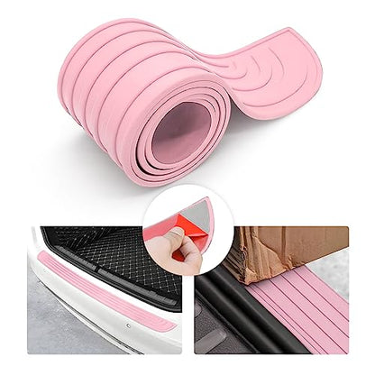 8sanlione Non-Slip Rubber Car Rear Bumper Guard Strip, Pink/40.9"x3.5" - color: Pink, size: 40.9"x3.5"