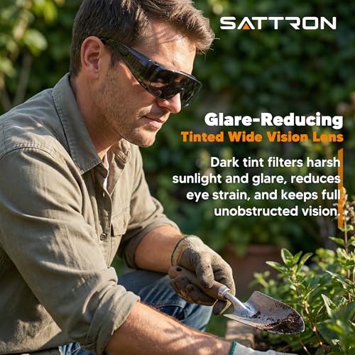 Tinted Safety Glasses Over Eyeglasses 12pk Dark Smoke Lens Safety Goggles ANSI Z87.1 Impact Resistant Fits Over Glasses Dust/Chemical Splash Proof Protective Eyewear for Work Construction - color: 12 Pack/ Gray Glasses
