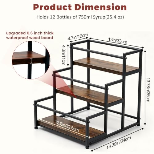 Coffee Syrup Rack Organizer, 3-Tier - color: 3-Tier