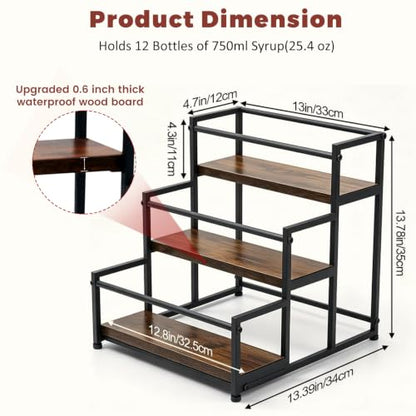 Coffee Syrup Rack Organizer, 3-Tier - color: 3-Tier