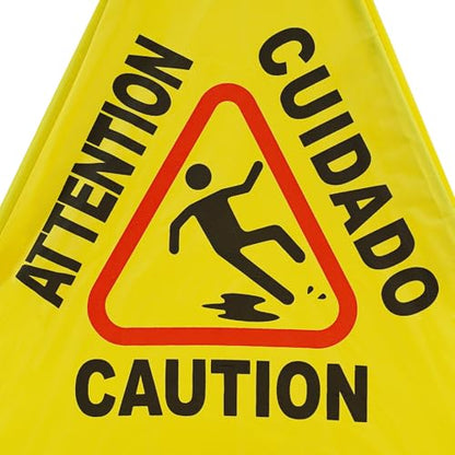 Wet Floor Signs, 6 Pack Umbrella Caution Warning Signs, Yellow