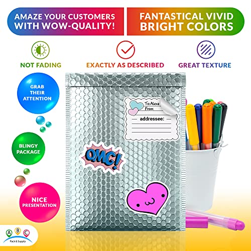 ABC PACK & SUPPLY Metallic Bubble Mailers, Ice Blue 9.5 x 13.5 Inch Self Seal Padded Envelopes, Pack of 10 Bubble Packaging Envelopes for Shipping and Mailing - color: Ice Blue, size: 9.5" x 13.5" / 10 Pack