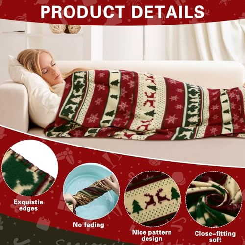 Preboun 24 Pack Bulk Christmas Fleece Throw Blankets, Chic Design - style: Chic Design