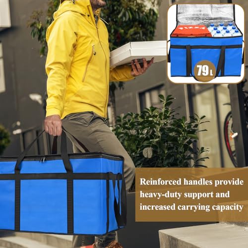 PEASUG Insulated Food Delivery Bag, XXXL Catering Bag for Keep Food Warming - color: Blue, size: XXX-Large