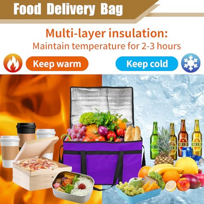 PEASUG Insulated Food Delivery Bag, XXXL Catering Bag for Keep Food Warming - color: Purple, size: XXX-Large