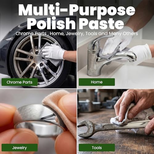 Metal Polish Paste for Chrome, Stainless Steel, Copper & Aluminum Polish