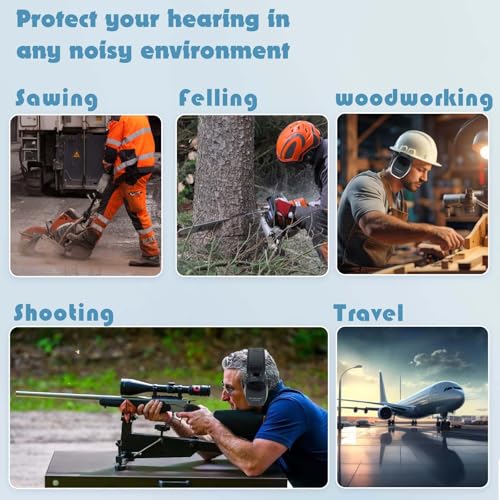 Yellow Comfortable And Durable Noise Cancelling Headphones For Men For Hunting Shooting Gun Range Mowing Adjustable
