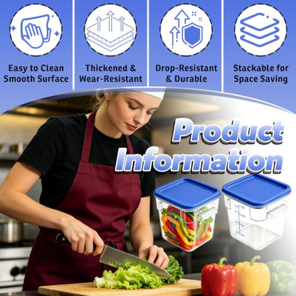 2 Pack 8QT Commercial Clear Food Storage Containers with Lid, NSF - color: Blue, size: 8Qt-2 Pack