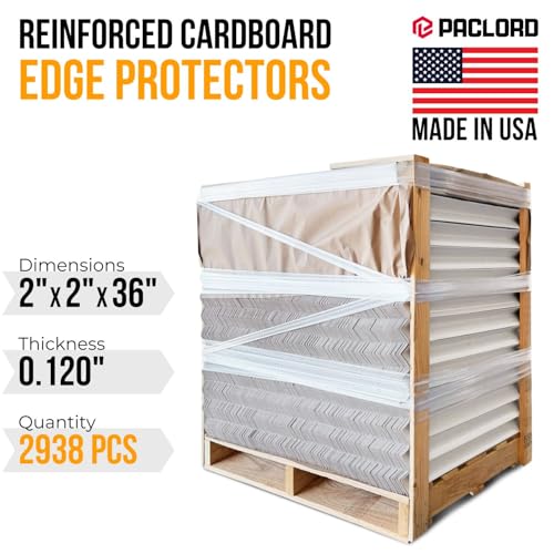 36" x 2" x 2" Reinforced Cardboard Edge Protectors, Pallet of 2938 - color: Thickness: 0.12", size: Full Pallet
