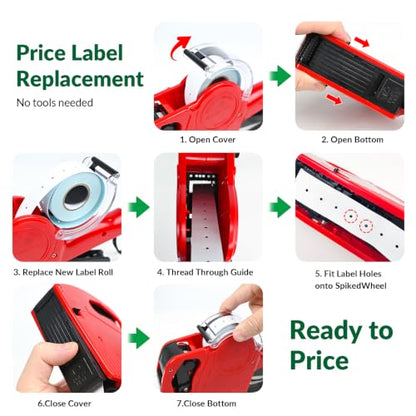 NATURALABEL 1-Line 8-Digit Price Gun Kit (Model NT5500, Red) - color: Red
