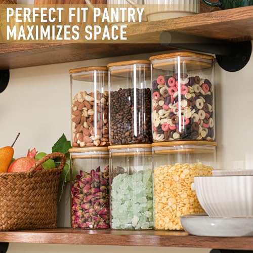 D2scrma 37oz/1.2Qt/1100ml Square Glass Storage Containers with Lids 4-Pack - size: 37oz*4
