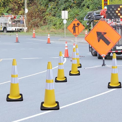 OrangeStar 8-Pack 28" Traffic Cones, Yellow Safety Cones - color: Yellow, size: 28in