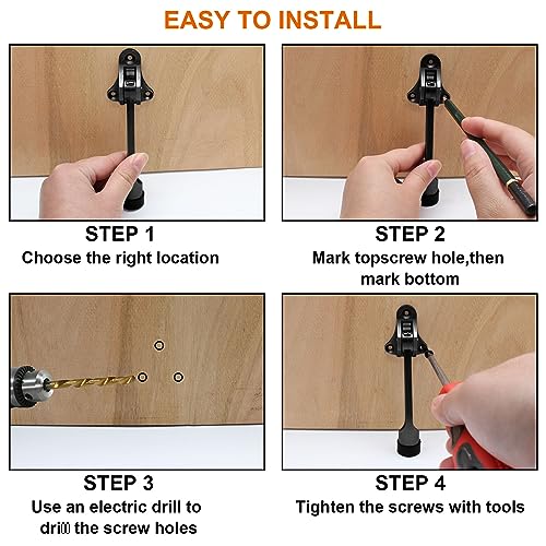 4 Inch KickDown Door Stopper, Black, 4pcs - color: Black, size: 4 Pieces
