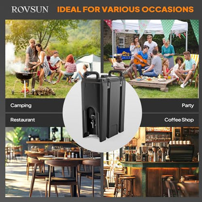 ROVSUN 5Gallon Insulated Beverage Dispenser Ice and Hot Drink Server - size: 5 Gallon