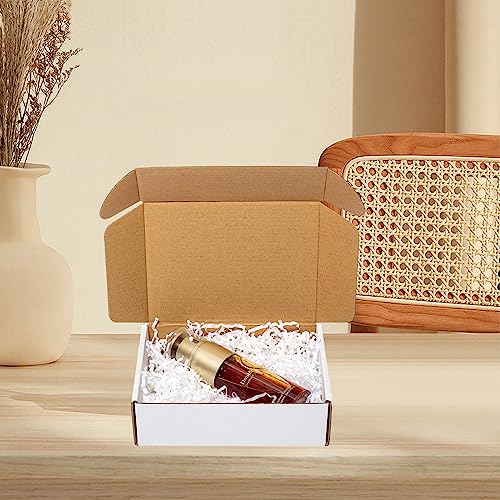 Wowxyz Shipping Boxes 7x5x2" 60 Pack White Corrugated Cardboard Box Mailer - size: 7x5x2"