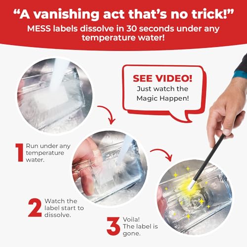 Dissolvable Food Labels 1x3 in 200/Roll - Removable Freezer Jar Stickers - size: 1x3"