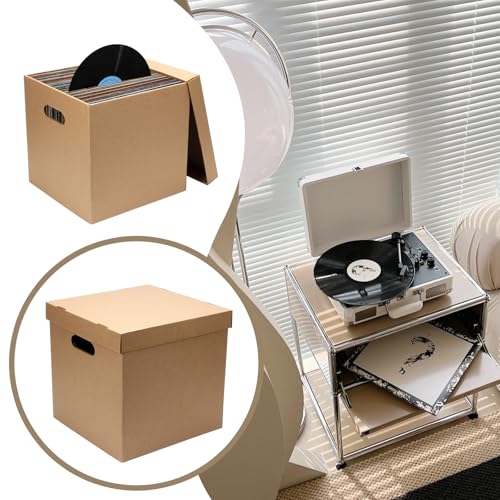 5 Pcs 12'' Vinyl Record Storage Box Record Album Storage Crate